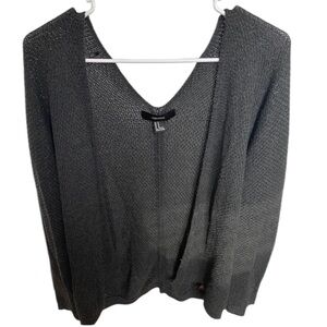 Dark gray knit cardigan sweater